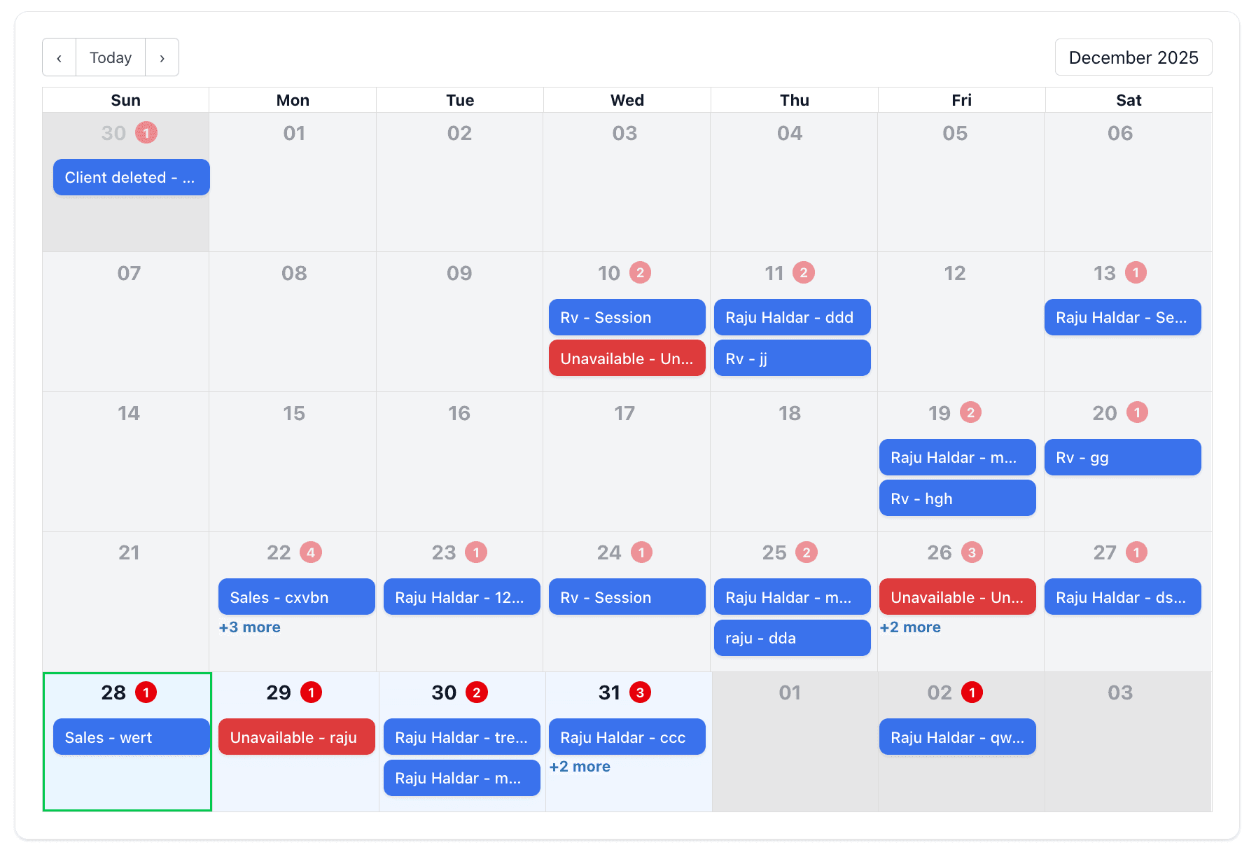 Visual Calendar